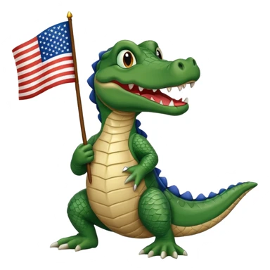 Gator with American flag sticker