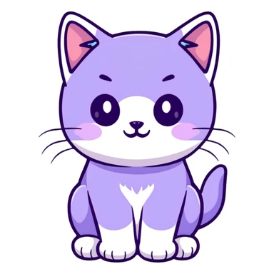 light purple lavender cat kitten sticker