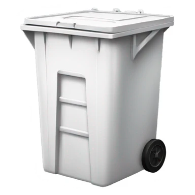White, rectangular metal garbage bin sticker