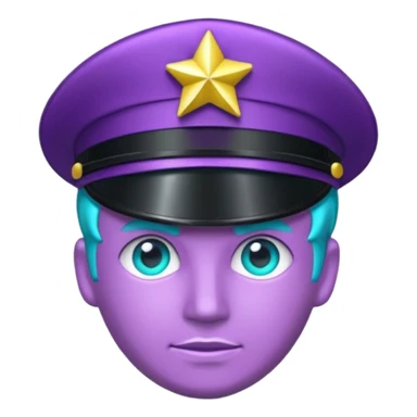 glitter purple and cian pin officer sticker