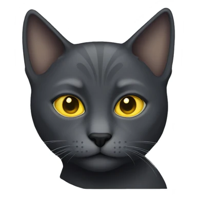 dark grey cat with yellow eyes  sticker