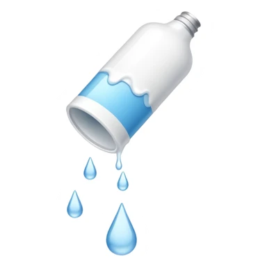 individual white glue white drops falling and dripping out of a tube sticker