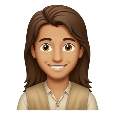 Boy arab long brown hair sticker