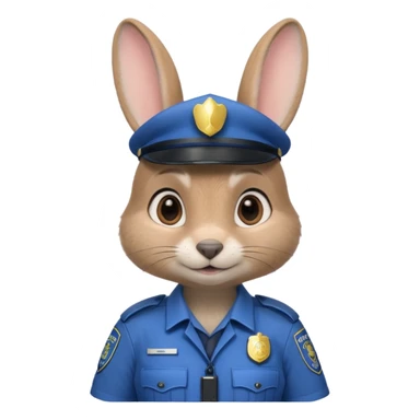 Judy Hopps (gray rabbit with police suit, without a cap) from the Zootopia Disney movie sticker