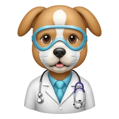 doctor dog Wearing Medical Mask sticker