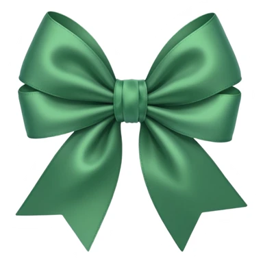 deep emerald sage green ribbon bow sticker