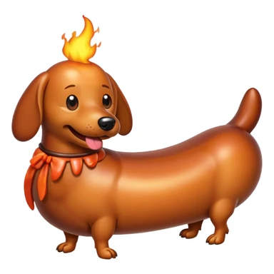 A heated wiener  sticker