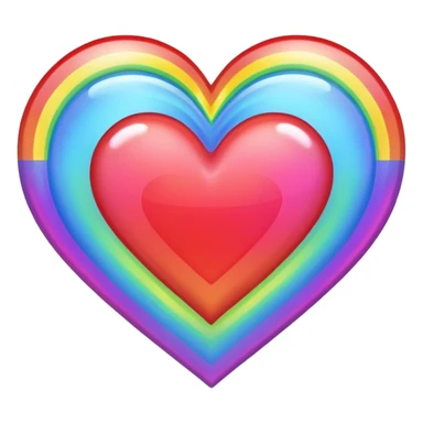 heart with holographic rainbow border sticker