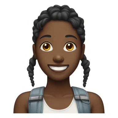 Black girl with braces smiling  sticker