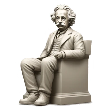 sitting philosopher-statue as albert einstein sticker