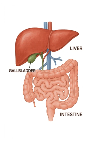 Connessione visiva, fegato , intestino e cistifellea sticker