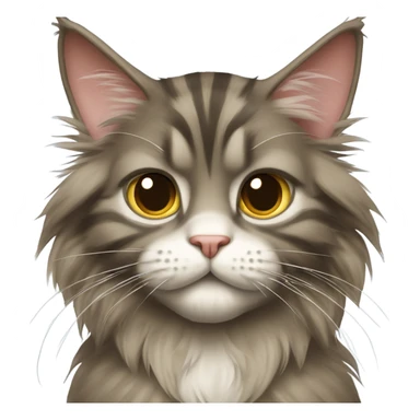 Maine Coon cat shows thumbs down sticker