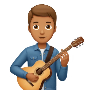 man holding guitar sticker