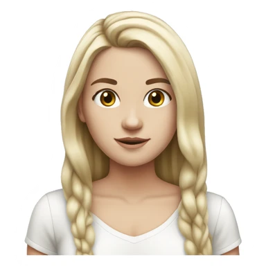 White Girl from Denmark full body pic straight hair sticker