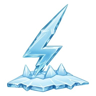 Four sided lightning bolt made of ice sticker