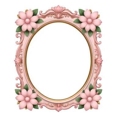 feminine photo frame with soft pinks and floral accents sticker