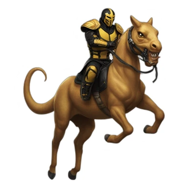 Scorpion from mortal Kombat Riding a horse sticker