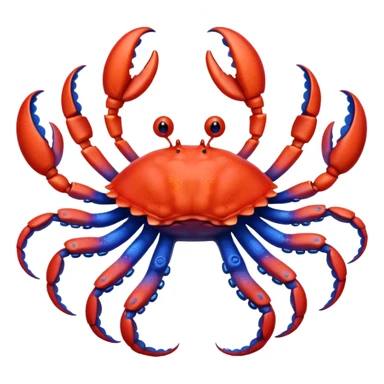 a red crab with two claws and a blue octopus are friends sticker