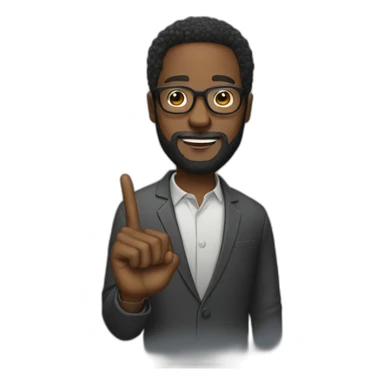 Black man with glasses with a beard that makes a finger of honor sticker