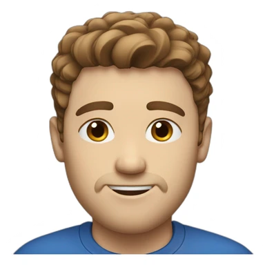 White men with short brown hair, blue eyes and bristle  sticker