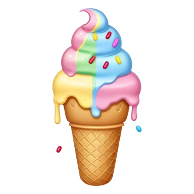 Melted kawaii pastel ice cream sticker