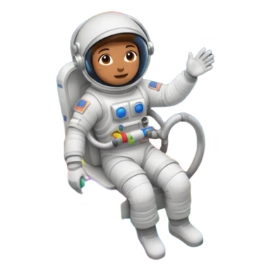 Astronaut ride rainbow trail sticker