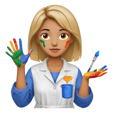 woman painting sticker