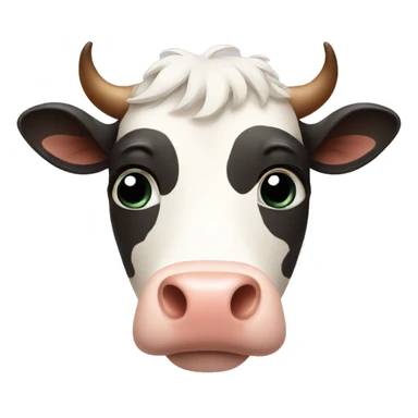 sad cow face sticker