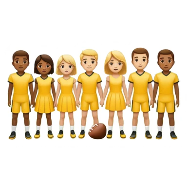 football team mens  kids in yellow dress sticker