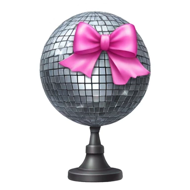 Disco ball with a pink bow on top sticker