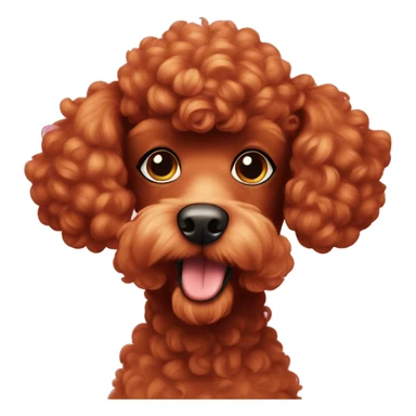 red poodle with shaved face and big topknot sticker