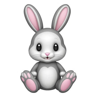 Emoji pour twitch d'une peluche lapin squelette noir faisant signe de la patte avec le texte:"Hi !" sticker