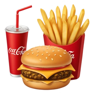 Chick-fil-A fast food fries, burger and coke with the name on it sticker