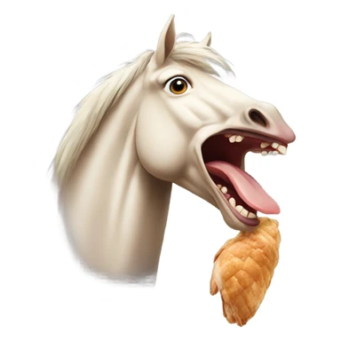 Horse eating chicken  sticker