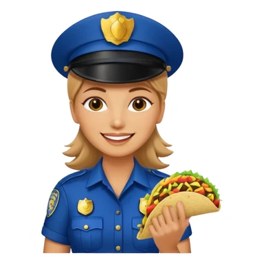 woman police holding taco sticker