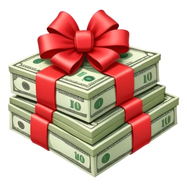 money wrapped in a bow sticker