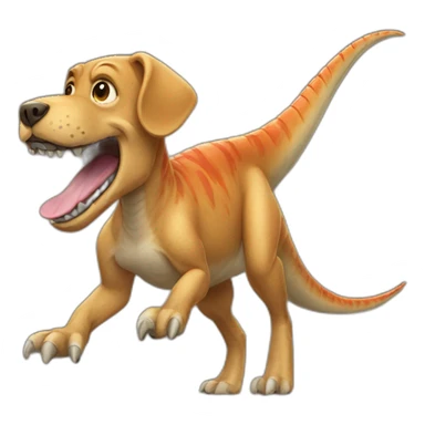 a dog riding a dinosaur sticker