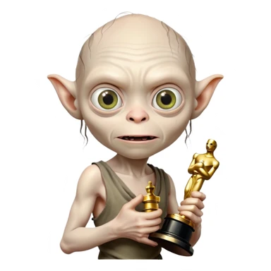 gollum winning an oscar sticker