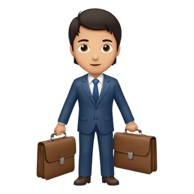 Man with dark hair carrying a portfolio heading to work. sticker