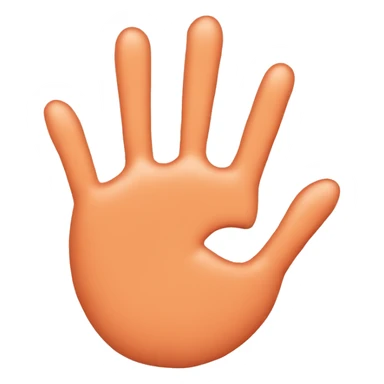 Hand print on a peach sticker