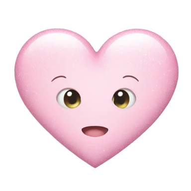 pastel pink heart with white sparkles  sticker