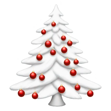 White aesthetic clean Christmas tree with red bow sticker