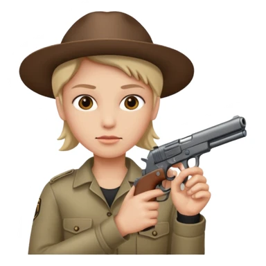 Person with a gun sticker