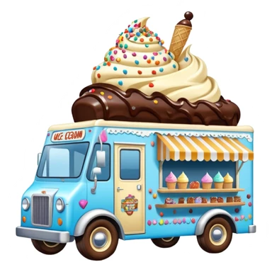 Ken’s 4wd 1924 racing ice cream with chocolate, nuts and sprinkles dream house food truck  sticker