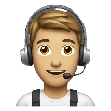guy with a headset sticker