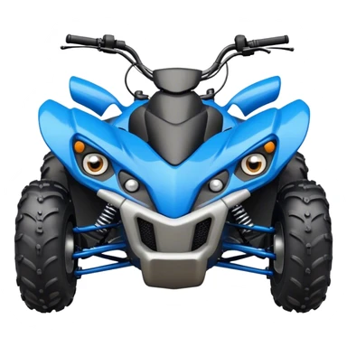 atv quad banshee front with a smile and eyes sticker