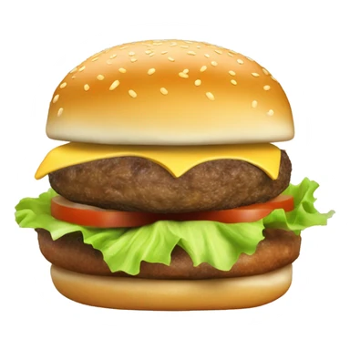 Burger with cheesy bun with beacon on it, insider the burger is a feel fried cheese, Burger, lettuce, onion and beacon  sticker