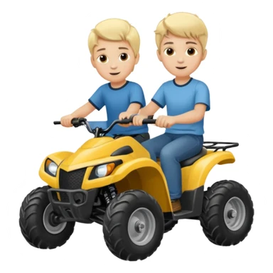 Please make 2 separate young boys both blonde riding four wheelers sticker