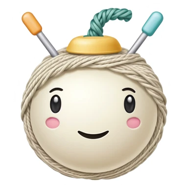 ball of knitting  milk colour without anything sticker