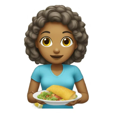 Caribbean girl eating lunch sticker
